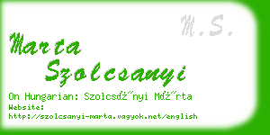 marta szolcsanyi business card